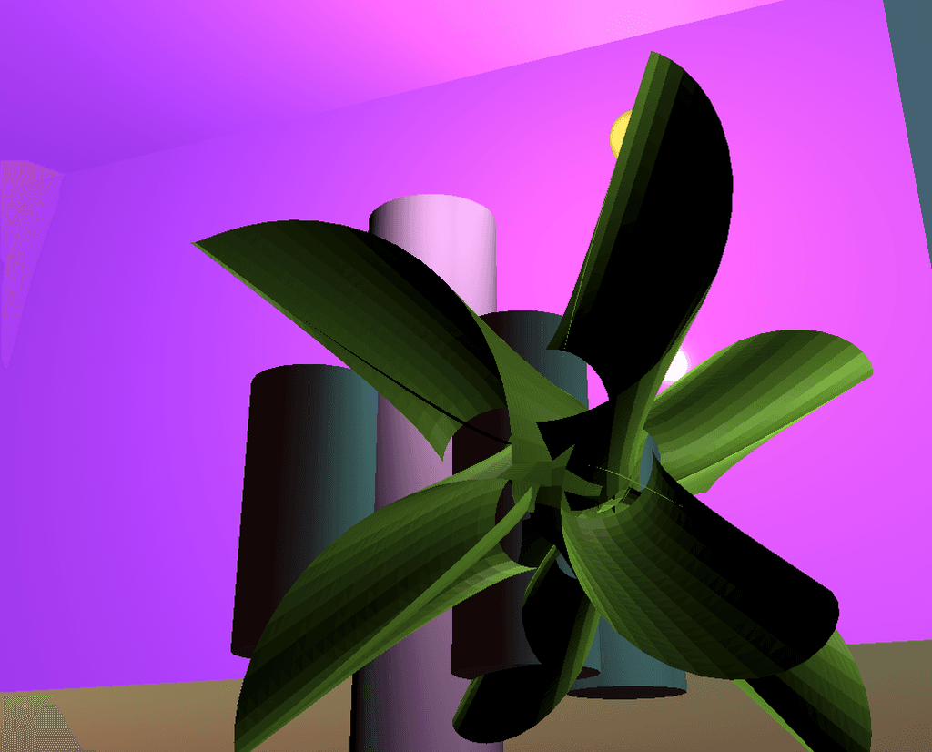 Big plant shape in pink room