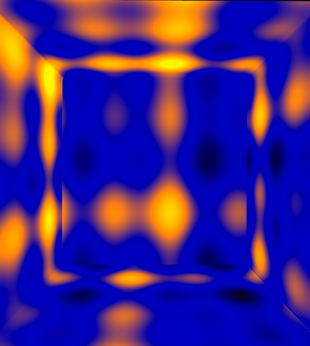 3D cube with blue and orange shader