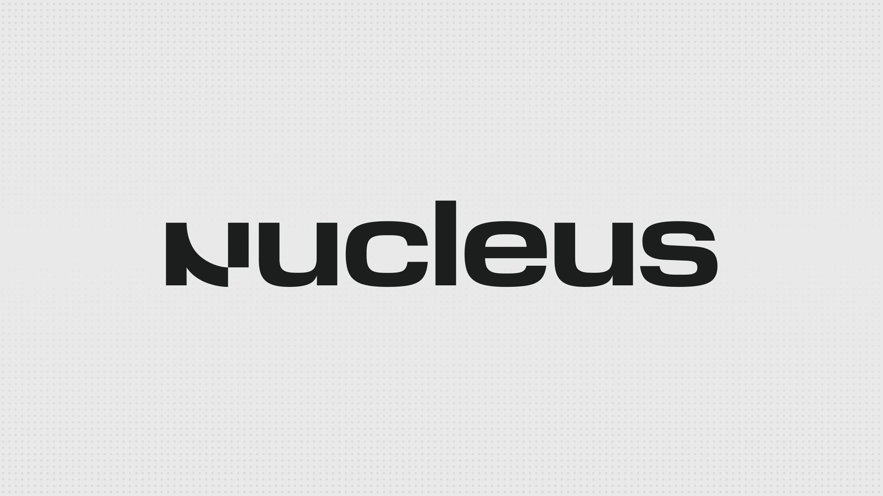 The Nucleus wordmark in black on a light grey background